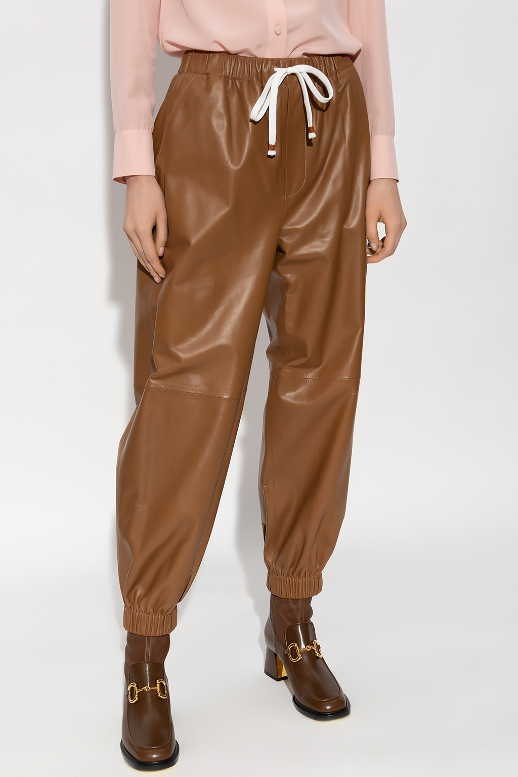 Gucci leather deals pants womens